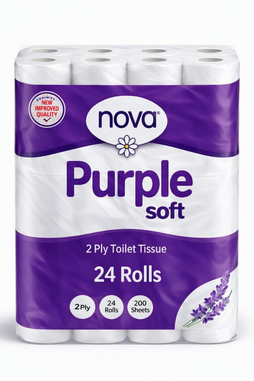 Nova Purple Soft 1 Ply Toilet Tissue