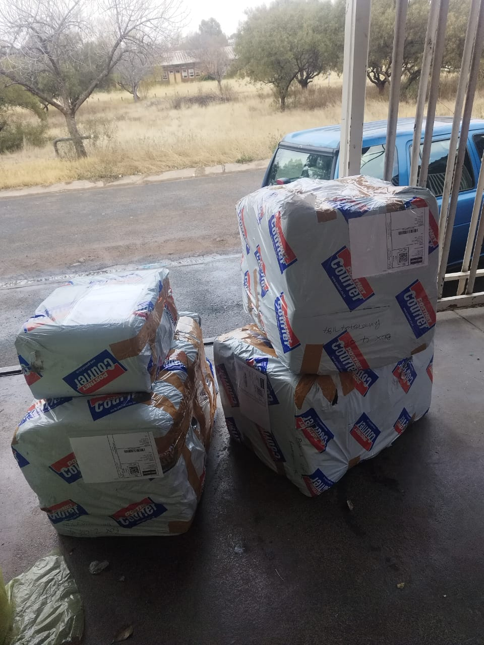 Courier parcels of Mokgadi Enterprise stock ready for dispatch